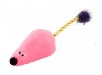 Игрушка Для Кошек Мышь Норка с Мятой Розовый Мех с Хвостом Трубочка Gosi PETTO 07167