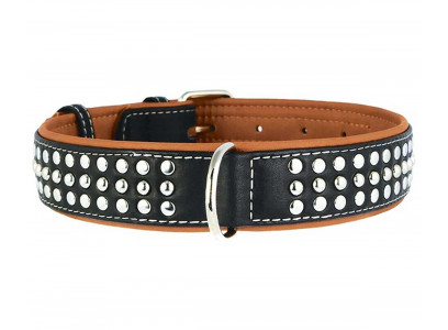 Ошейник Для Собак Средних и Крупных Пород Collar (Коллар) Soft 35мм*57-71см Металлические Украшения Черный Верх 7225