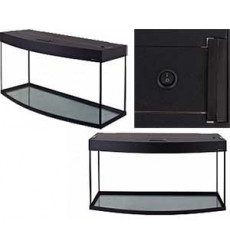 Аквариум AquaPlus (Аква Плюс) LUX Ф170 170л 100*40*50см-6мм/8мм Черный Фигурный Со Светильником 2*30Вт 158946