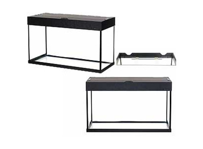 Аквариум AquaPlus (Аква Плюс) LUX П120 Прямоугольный 115л 80*35*43см-6мм Черный Со Светильником 2*18вт 083187