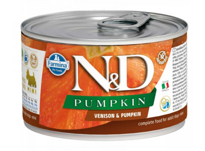 Консервы Farmina (Фармина) Для Собак Мелких Пород Оленина и Тыква Беззерновой N&D Venison & Pumpkin Mini 140г