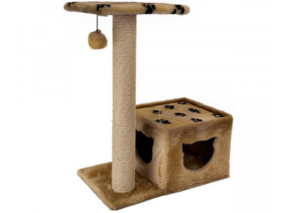 Домик-Когтеточка Для Кошек 66*36*79см Джут-95 Квадратная Коричневая Дарелэнд Rp833113