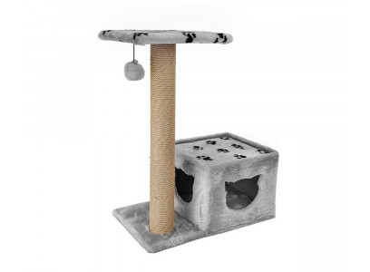 Домик-Когтеточка Для Кошек 66*36*79см Джут-95 Квадратная Серая Дарелэнд Rp833117
