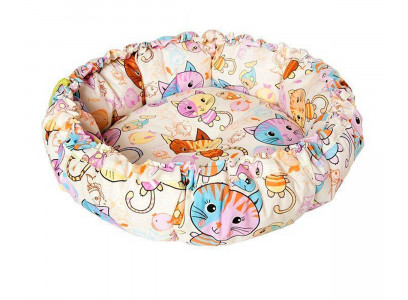 Лежанка Для Кошек и Собак Ватрушка Хвостел Коты 50*50*8см