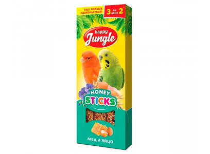 Happy Jungle (Хэппи Джангл) Мед и Яйцо Палочки Для Птиц 90г 3шт J206
