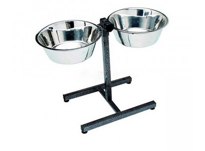 Подставка с Мисками Для Собак Квадратная 2 Миски Металлические 1,8л Юсонд 