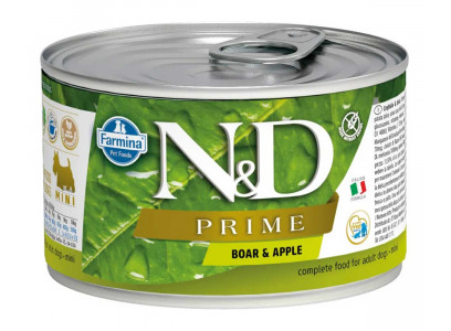 Консервы Farmina (Фармина) Для Собак Мелких Пород Кабан и Яблоко Беззерновой N&D Prime Boar & Apple Mini 140г