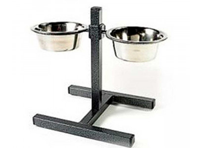 Подставка Квадратная с Мисками Для Собак Мелких и Средних Пород Металлическими Юсонд 2*800мл  