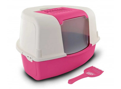 Туалет Для Кошек Закрытый Угловой Mp-Bergamo Ariel Corner 58*47*38см с Угольным Фильтром