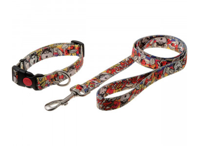 Комплект Ошейник и Поводок Для Собак Hello Pet (Хелло Пет) Фотопринт-Хаски Нейлон 25мм*1,27м Buc11