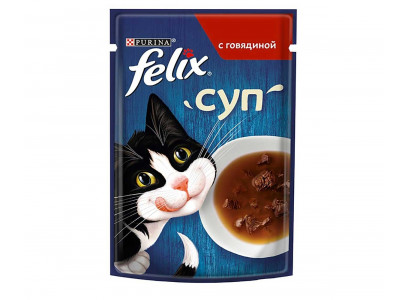 Влажный Корм Felix (Феликс) Для Кошек Суп Говядина 48г (1*30) 