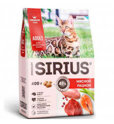 Сухой Корм Sirius (Сириус) Для Кошек Мясной Рацион 400г
