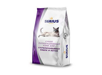 Сухой Корм Sirius (Сириус) Для Стерилизованных Кошек 1,5кг