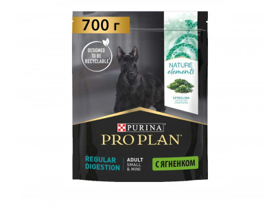 Сухой Корм Pro Plan (ПроПлан) Для Собак Мелких Пород с Чувствительным Пищеварением Ягненок Nature Elements Adult Dog Small & Mini Regular Digestion 700г 