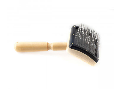 Пуходерка Для Собак и Кошек Вака Премиум Деревянная с Каплей Для Средней Шерсти 80/60 92871