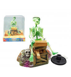 Распылитель-Декор Для Аквариума Marlin (Марлин) Скелет На Ящике с Золотом Движущийся Серия Люкс 12*9
5*12,5см 0j-8