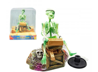 Распылитель-Декор Для Аквариума Marlin (Марлин) Скелет На Ящике с Золотом Движущийся Серия Люкс 12*9
5*12,5см 0j-8