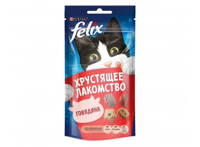 Лакомство Для Кошек Felix (Феликс) Хрустящее Лакомство Говядина 60г (1*8)