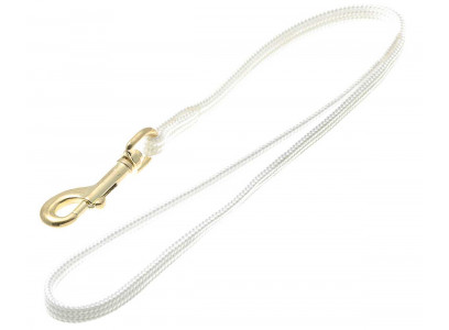 Водилка Для Собак Hello Pet (Хелло Пет) Лента-Чулок с Золотым Карабином 7мм 40см Белая 72-0762