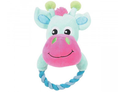 Игрушка Для Щенков и Собак Zolux (Золюкс) Корова с Кольцом Бирюза 27см 480070