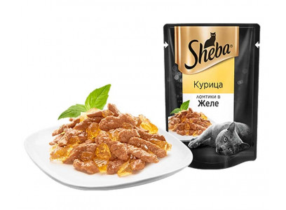 Влажный Корм Sheba (Шеба) Для Кошек Курица Ломтики в Желе 85г (1*24) 