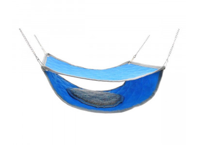 Гамак Для Грызунов 2-Х Этажный Стандарт С Мехом 30*30см 01053 Голубой
