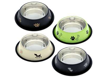 Миска Для Собак Металлическая Цветная Рисунок 900мл 3043 Vm-2509d