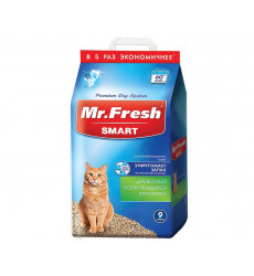 Наполнитель Для Кошачьего Туалета Mr.Fresh (Мистер Фреш) Древесный Комкующийся Для Короткошерстных Кошек 9л F602