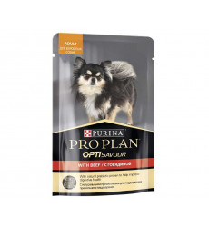 Влажный Корм Pro Plan (ПроПлан) Для Собак Мелких и Карликовых Пород Говядина в Соусе Adult 100г (1*24)