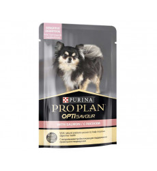 Влажный Корм Pro Plan (ПроПлан) Для Собак Мелких и Карликовых Пород При Чувствительном Пищеварении Лосось в Соусе Adult 100г (1*24)