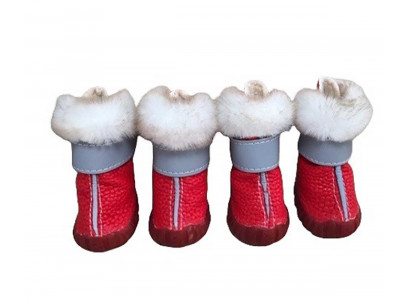 Угги Pet Fashion (Пет Фэшн) Для Собак Опушка Lux 5 Мех Красный 