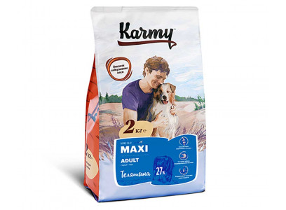 Сухой Корм Karmy (Карми) Для Собак Крупных Пород Телятина Maxi Adult Veal 2кг 