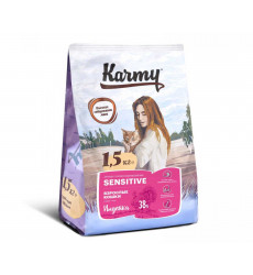 Сухой Корм Karmy (Карми) Для Кошек с Чувствительным Пищеварением Индейка Sensitive Turkey 1,5кг