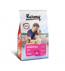 Сухой Корм Karmy (Карми) Для Собак Мелких Пород Чувствительное Пищеварение Лосось Sensitive Mini Adult Salmon 2кг