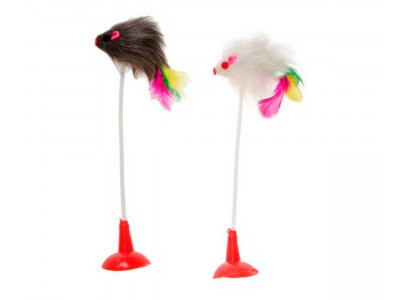 Игрушка Для Кошек Меховая Мышь На Присоске Hwt014 