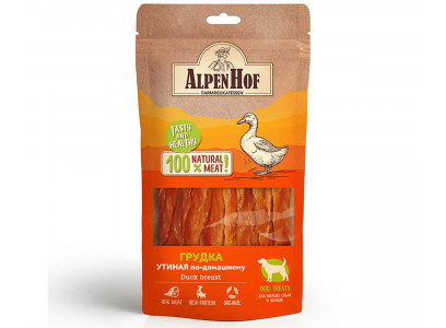 Лакомство Для Собак Мелких Пород и Щенков AlpenHof (Альпенхоф) Грудка Утиная По-Домашнему 50г A506 
