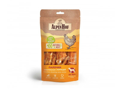 Лакомство Для Собак Мелких Пород и Щенков AlpenHof (Альпенхоф) Жевательные Палочки Курица 50г A515 
