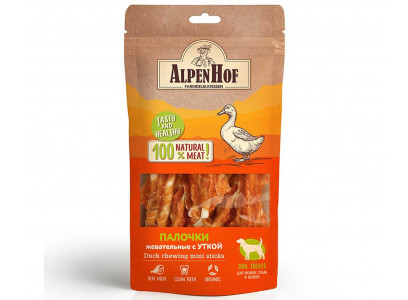 Лакомство Для Собак Мелких Пород и Щенков AlpenHof (Альпенхоф) Жевательные Палочки Утка 50г A516 