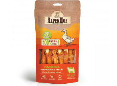 Лакомство Для Собак Средних и Крупных Пород AlpenHof (Альпенхоф) Жевательные Палочки Утка 80г A531 
