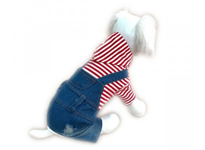 Комбинезон Для Собак Мелких Пород Стиляга Хxl Джинс Красный Pet Fashion (Пет Фешн) 