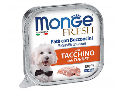 Консервы Для Собак Monge (Монж) Индейка Паштет Dog Fresh 100г 