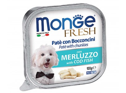 Консервы Для Собак Monge (Монж) Треска Паштет Dog Fresh 100г  