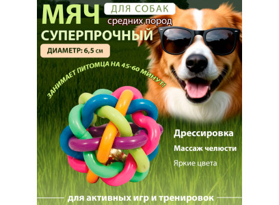 Игрушка Для Собак Triol (Триол) Мяч-Лабиринт с Колокольчиком 6,5см Из Цельнолитой Резины 12191062 