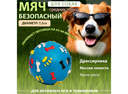 Игрушка Для Собак Triol (Триол) Мяч с Лапками Косточками 7,5см Цельнолитой Резины 12191095 