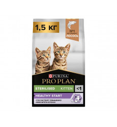 Сухой Корм Pro Plan (ПроПлан) Для Кастрированных и Стерилизованных Котят Лосось Sterilised Kitten 1,5кг (1*6)