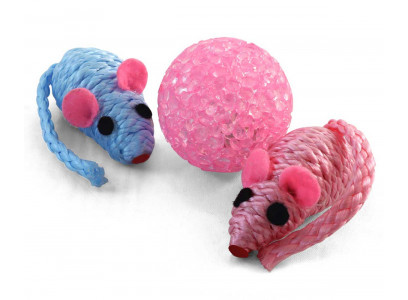 Игрушка Для Кошек Triol (Триол) Мяч/2-Мыши 4см 22181053 Xw7005