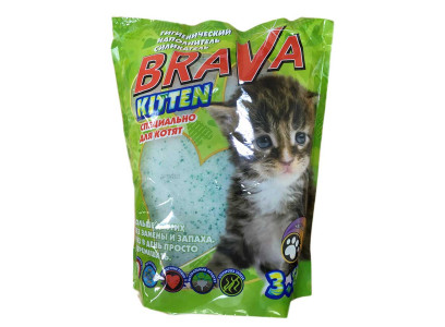 Наполнитель Для Кошачьего Туалета BraVa (Брава) Kitten Силикагель 3,8л (1*8) 