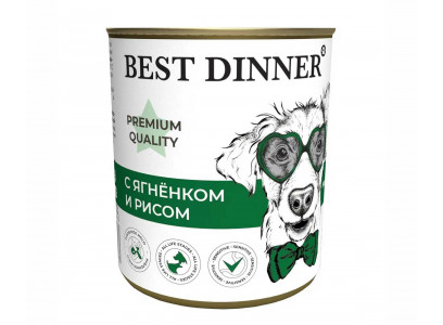 Консервы Для Собак Best Dinner (Бест Диннер) Меню №5 Ягненок и Рис Premium 340г 