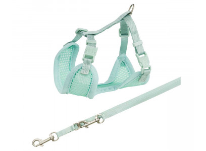 Шлейка с Поводком Для Щенка Trixie (Трикси) 26-34см/10мм 2м 15565 Мятный 