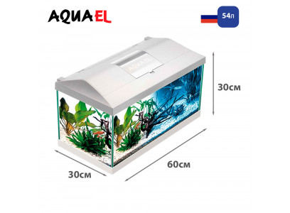 Аквариум Aquael (Акваэль) Leddy Set Plus D&N 60 54л Белый 60*30*30см 122730 
